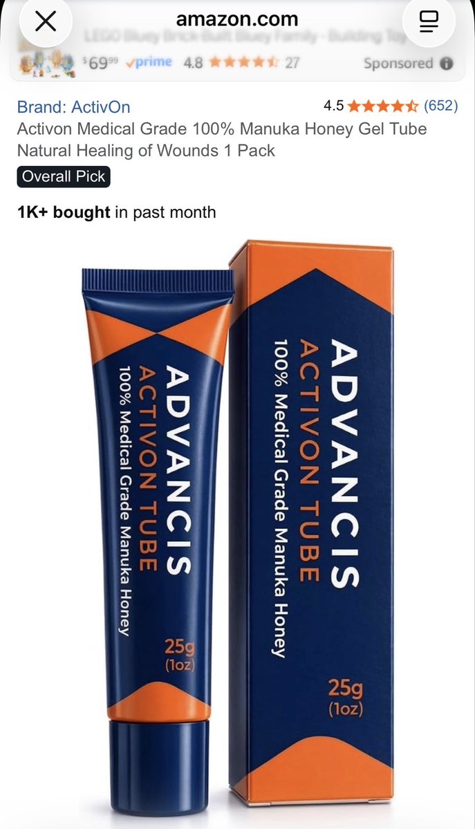 ItsOppositeDayZ's tweet photo. @bluemontauk @mike_beezly Yeah, I just seen on Amazon medical grade manuka honey for wounds $10! people say it works great. https://t.co/63KhI41l43