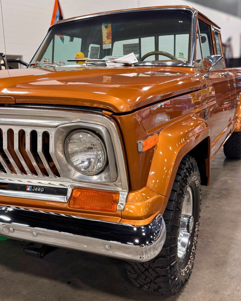 ToledoJeepFest's tweet photo. One-of-one @Jeep history 🦄🛞 This 1977 J-10 was the only prototype. Its original engineer’s grandson later bought it for $1 after it hid in a factory for 4 years. Hear the story: https://t.co/V5y3AqpC2j 
#ToledoJeepFest https://t.co/Qit79ktcc9