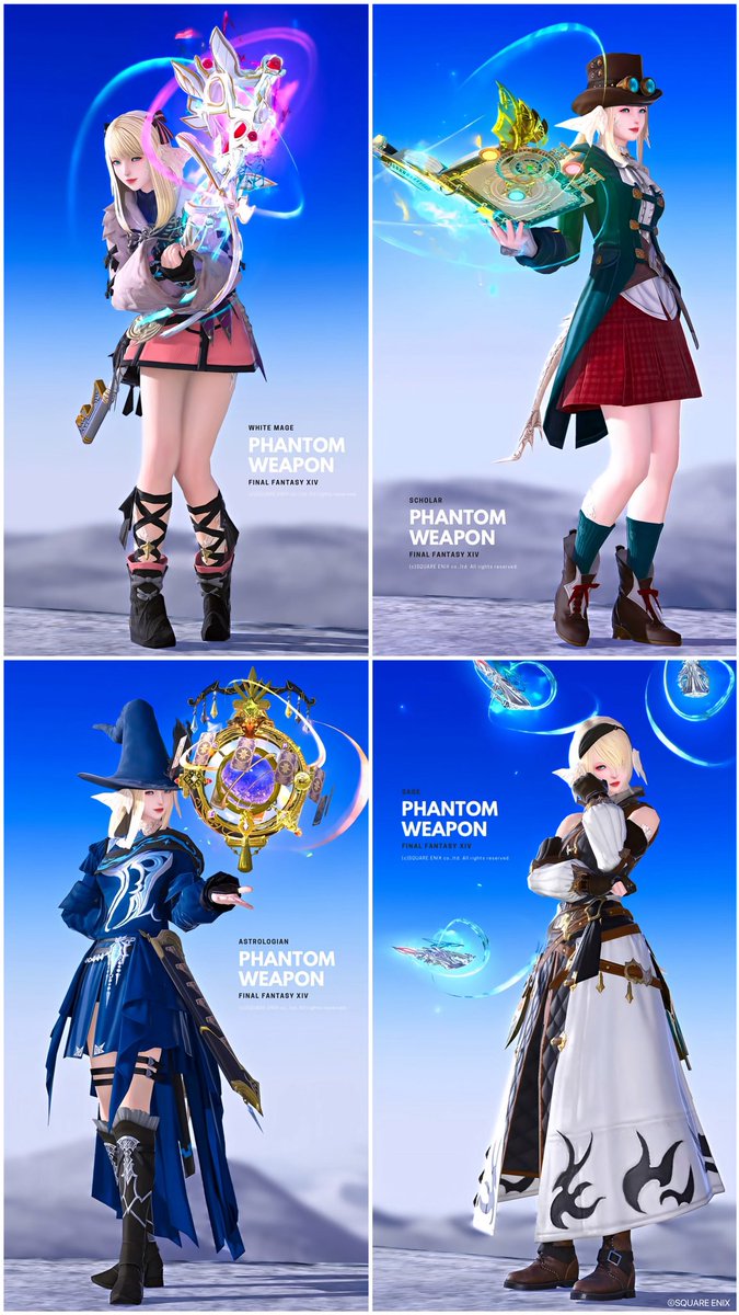 panta_ff14's tweet photo. All Jobs PW+4  #FF14 #ミラプリ
前々作からのPW×戦闘ミラプリシリーズ完🫶🏻
武器のエフェクトもこだわって撮影したので良かったらタップして見てやってください…！ https://t.co/x6RCbDfaVa