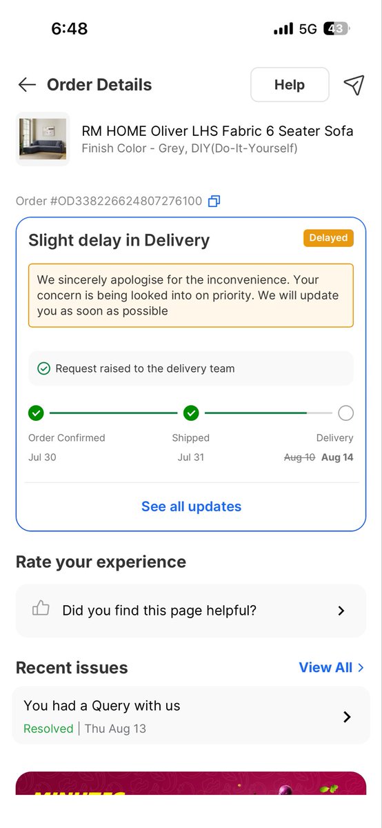 KoteAkshay's tweet photo. Horrible service by @Flipkart @FlipkartSupport! Continuous delays &amp; fake promises on MULTIPLE orders:

Sofa (ID: OD33822624807276100): Pending since Aug 3. Loop of fake 48-hr updates!

TV Unit (ID: OD338272357667194100): Date shifted Aug 14 to Aug 15!

Need immediate delivery https://t.co/N4TTlNCmY8