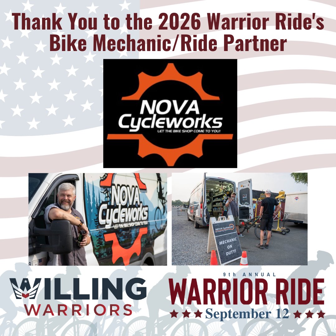 SOWW_va's tweet photo. 🚴 A huge shoutout to NOVA Cycleworks for their continued partnership, and for being our bike mechanic for our 9th Annual Warrior Ride on September 12!

https://t.co/jAShdsZiJ9 https://t.co/Ve8QwBamwe