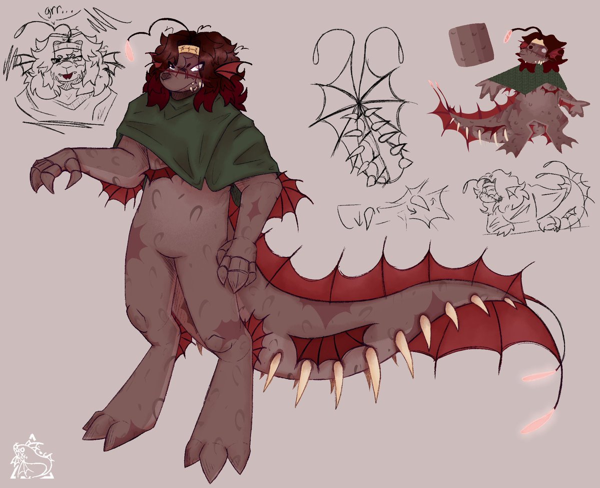 ERROR_TASKBAR's tweet photo. Finished my guy's full body render/ref!! :p
----
#art #ocart #fishsona #chimaera https://t.co/UKBL4YoDfN