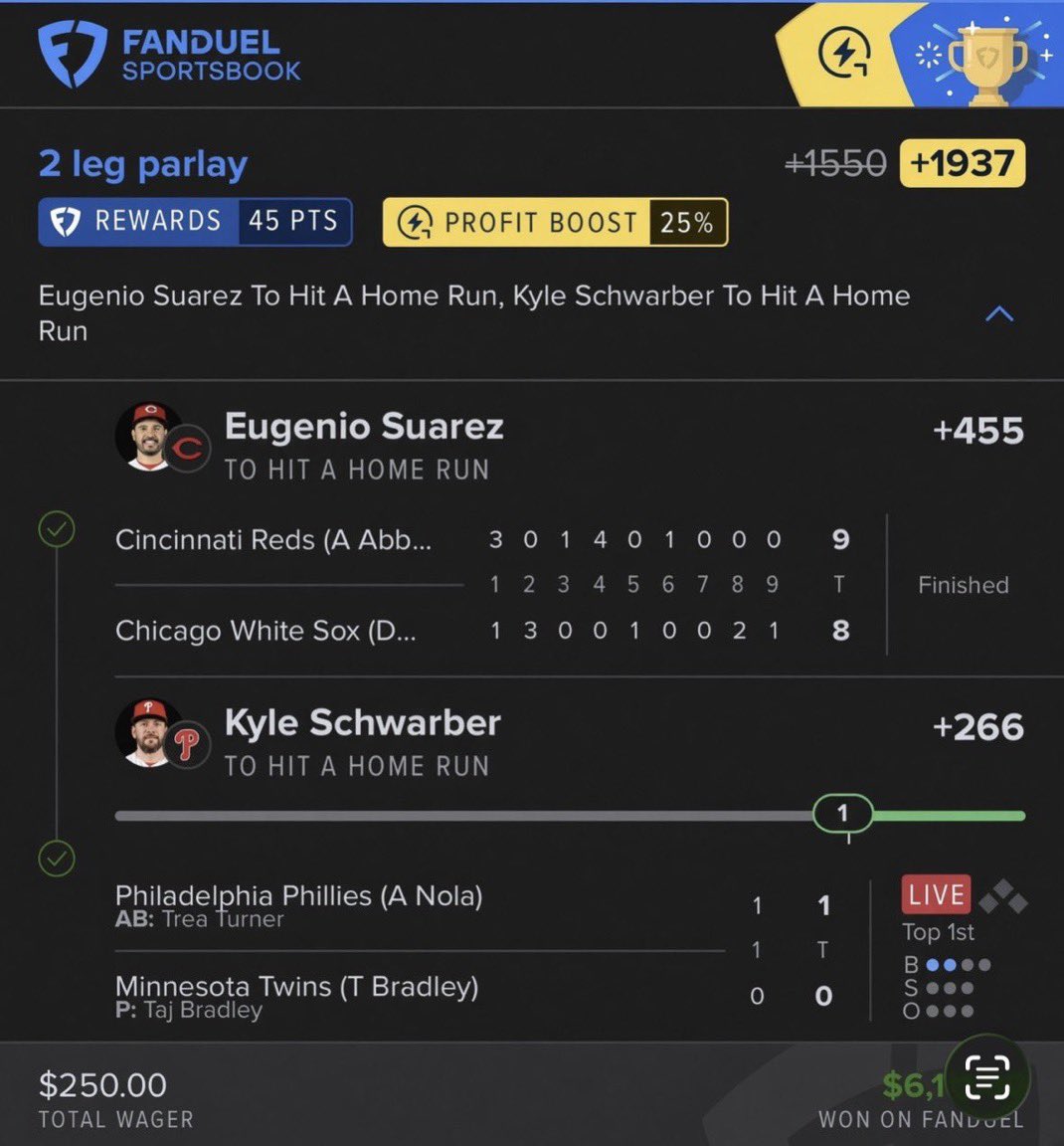 Raw_Meat19's tweet photo. Today was a great day! 

Join the daily free premium leak picks⬆️

https://t.co/ncLFibB98z

#mlbparlay #betting | #nrfi | #GamblingTwitter | #gamblingx | #prizepicks | #Fanduelparlay | #wnbapickstoday | #potd | #WNBAPicks | #MLB | #WNBA #moneylines #CFC   #CHEBHA https://t.co/VyD9boornR