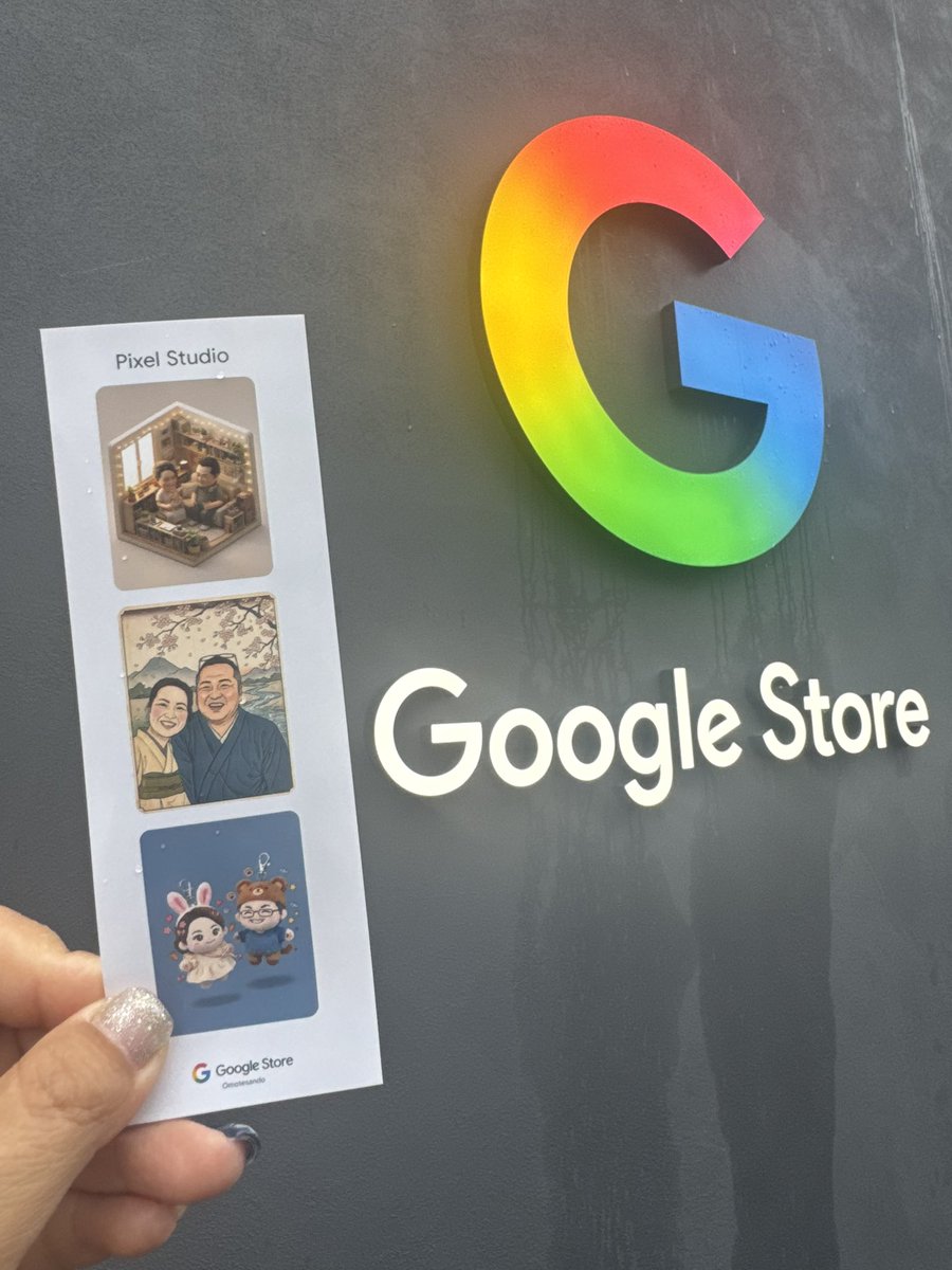 ume_dronejyo's tweet photo. 昨日、表参道Googleストアに行ってきた🙌
2階の「Pixel Studio」が楽しすぎた✨
自分のアバター作ったり、Geminiの魔法がかかったAIプリクラ撮ったり、120倍の超解像���ーム体験したり…近未来感すごい😍
最新テクノロジーで遊べるスポット、超おすすめ📱💖
#Googleストア #表参道 #PixelStudio https://t.co/rNMyagRMs9