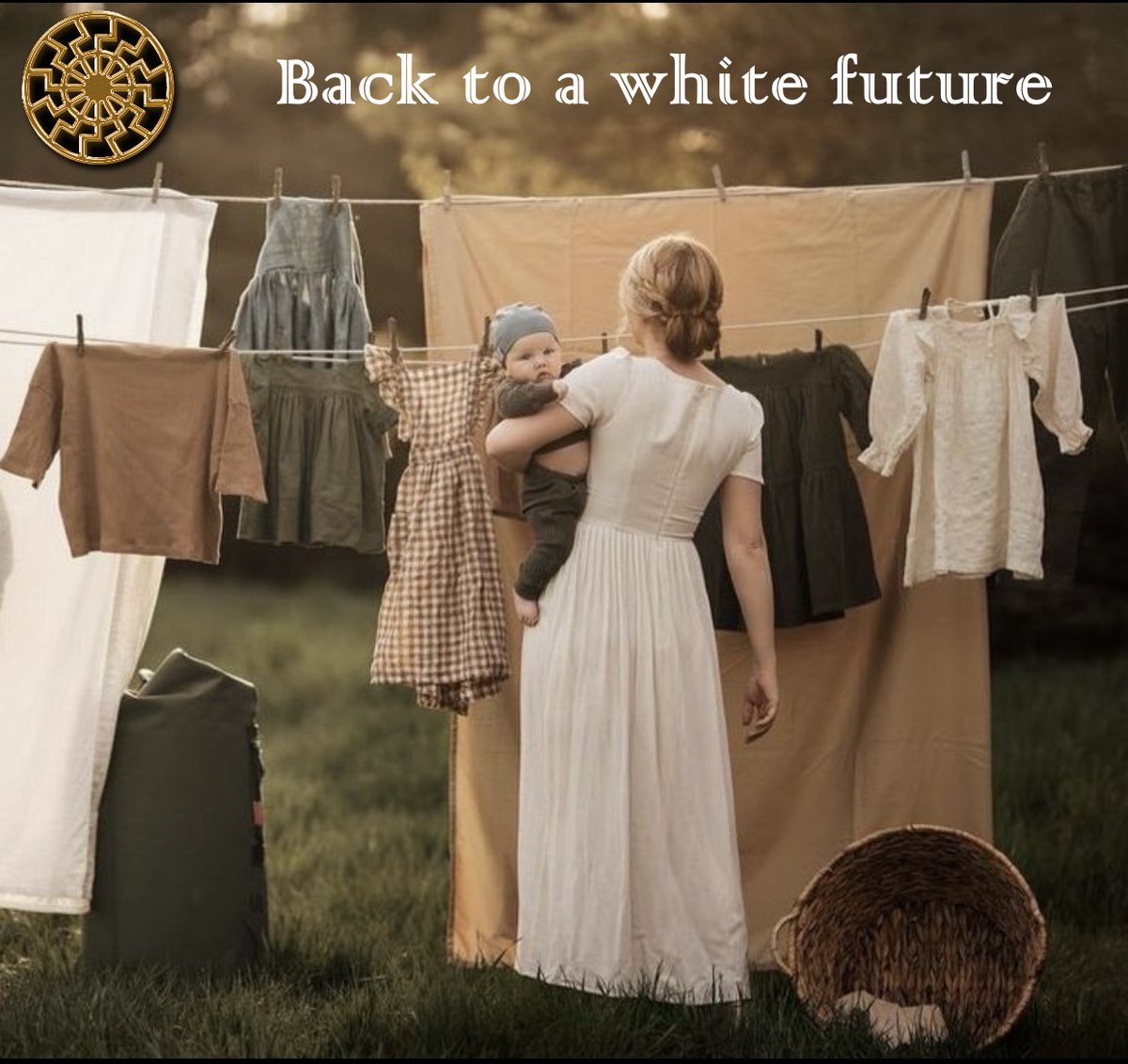 ShaktiFlo's tweet photo. Could this be the 19thcentury? Nope, they didn’t have color photography back then! ��� ❤️ I use our clotheslines on sunny days, but my husband prefers me to wear shorter skirts… 😄 https://t.co/jPXFqz7DB5