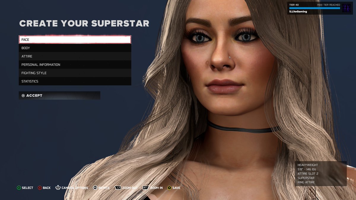 iLLite_Gaming's tweet photo. #WWE2K26 @annajay___ WIP Update..
New Face Texture &amp; Base, still working on the morph, but loving the results thus far. 

#iLLiteGaming #AnnaJay #AEW https://t.co/e29R40LczR
