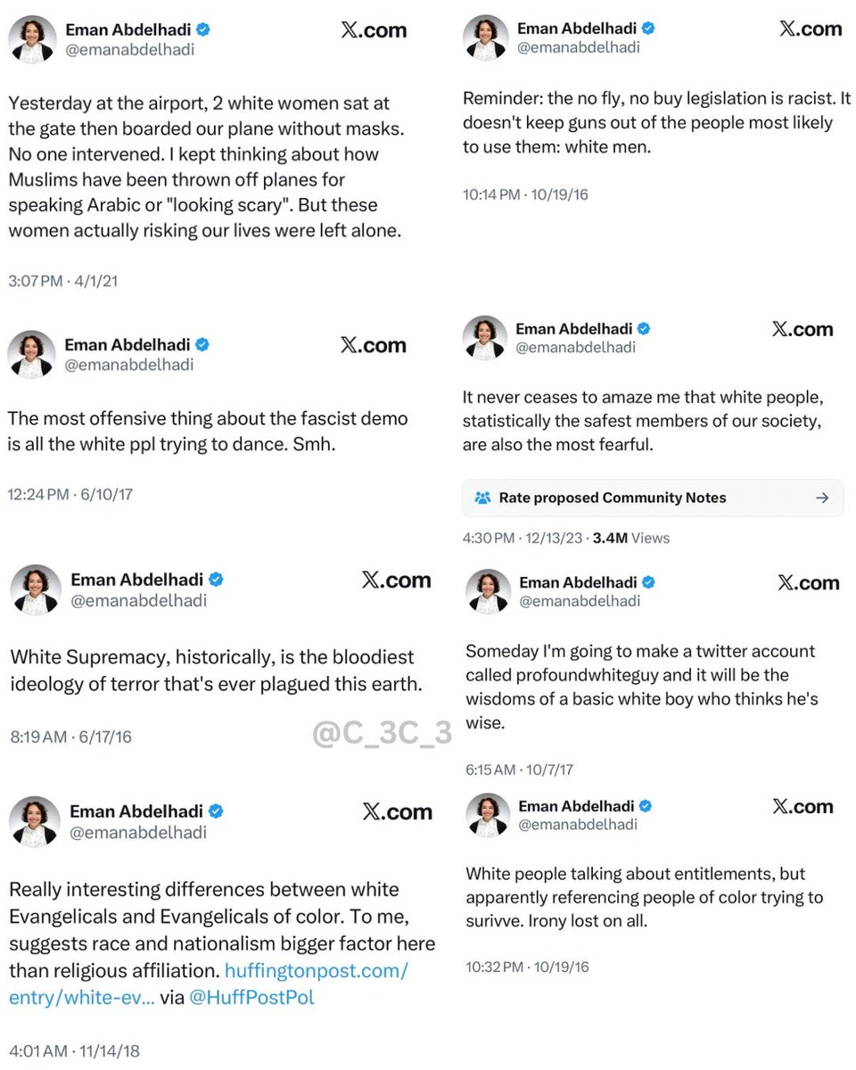 C_3C_3's tweet photo. Abdul El-Sayed's Sister…

Eman.

Just doesn’t seem to like white people.

Not even a little. https://t.co/I0hkt5ehpd