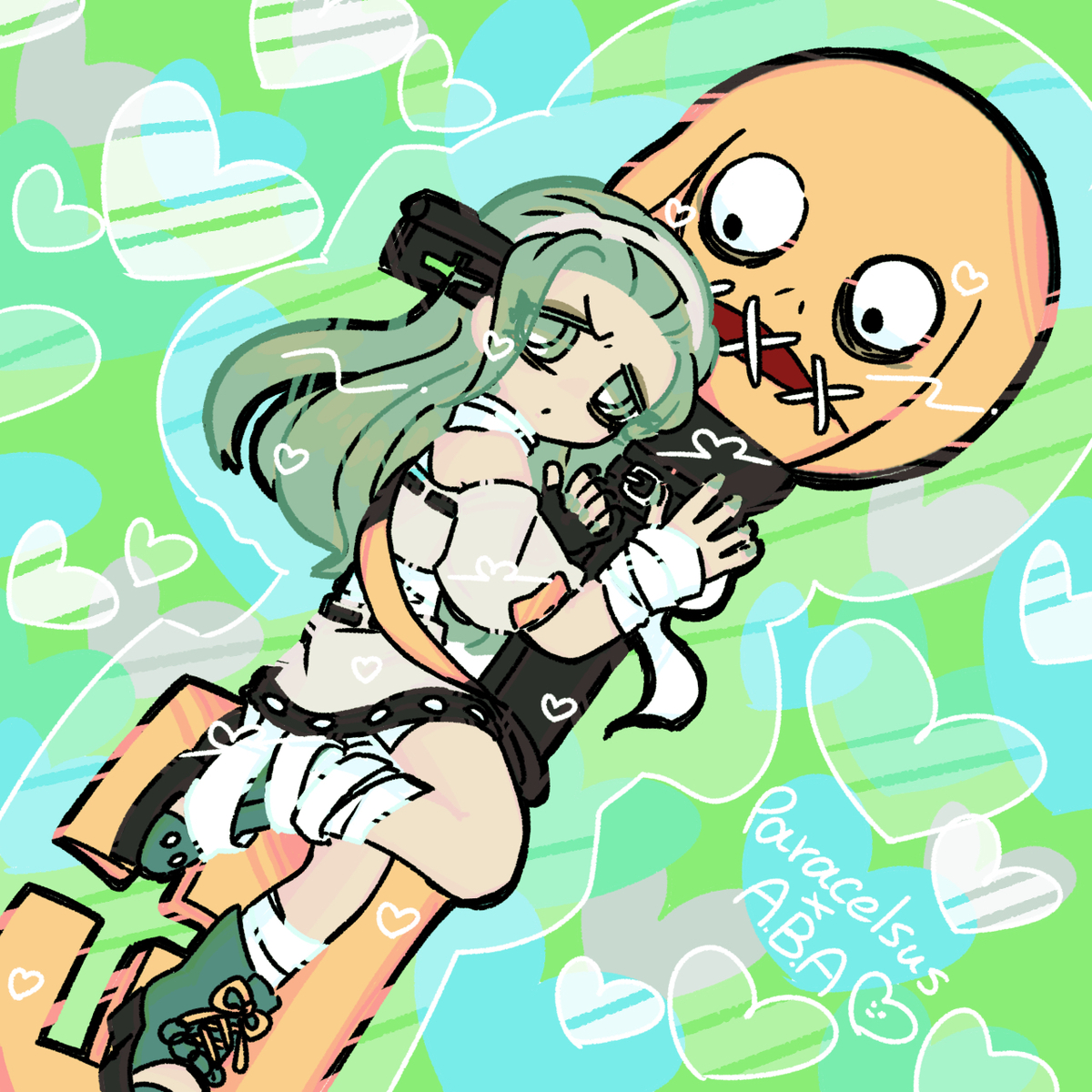 EveryDayABA's tweet photo. Day 225 of A.B.A posting.                                                                                                             
Some would say that she looks "Kawaii" 
A.B.A and Paracelsus made by 
@ponXcandy 
#ggst_aba #aba #ggst https://t.co/9wuws85iYL