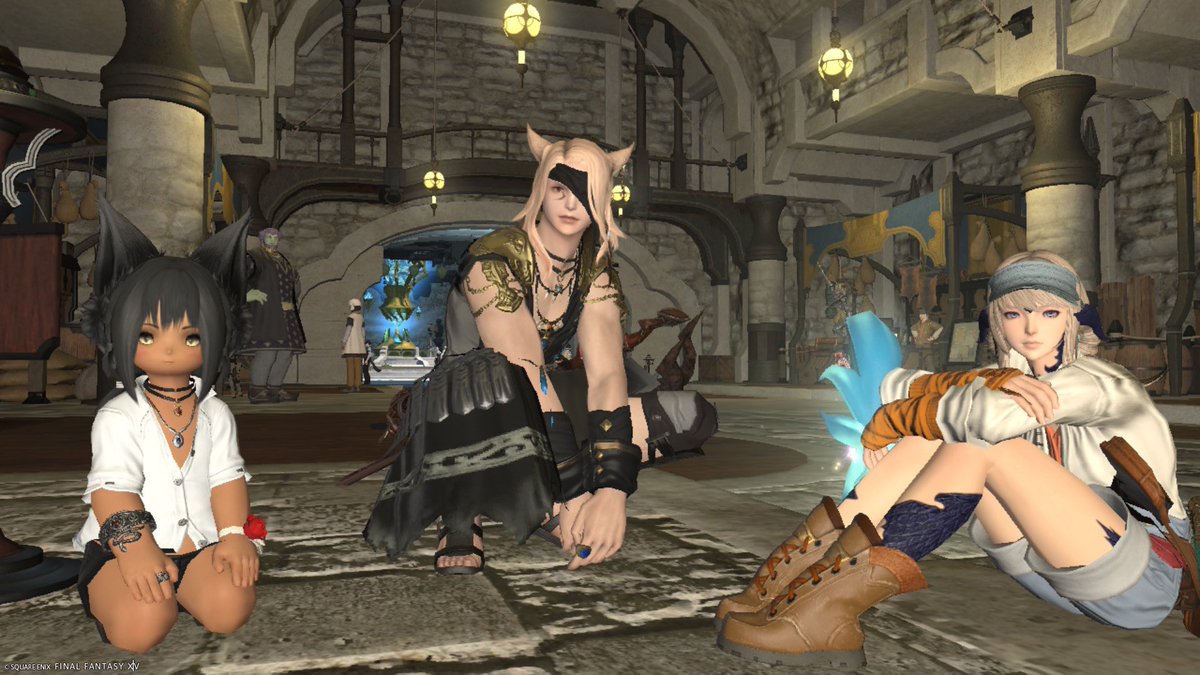 Lolopu_ff14's tweet photo. Switchの操作慣れてなさすぎてグルポ撮るのも難しいーwみんなのお陰でチャットを打つ速度は1上がった！

みんな元気そうでなにより！
復帰祝いありがとうございました！！ https://t.co/E7Ii40vaik