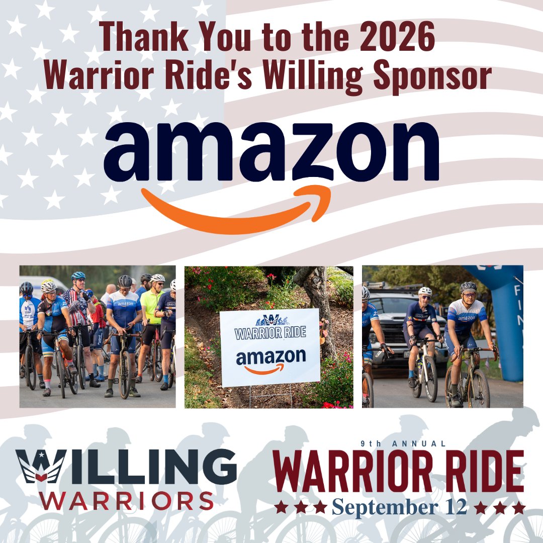 SOWW_va's tweet photo. 🚴‍♀️  Big shout-out to our  returning Willing Sponsor for the 9th Annual #WarriorRide @amazon !
https://t.co/EURBriqiyV

#WarriorRide2026 #Amazon #Sponsor #GiveBack #WillingWarriors #WarriorRetreat #SupportOurVeterans #HaymarketVA #PrinceWilliamCounty #LoudounCounty #NOVA https://t.co/j6twjqyHtb