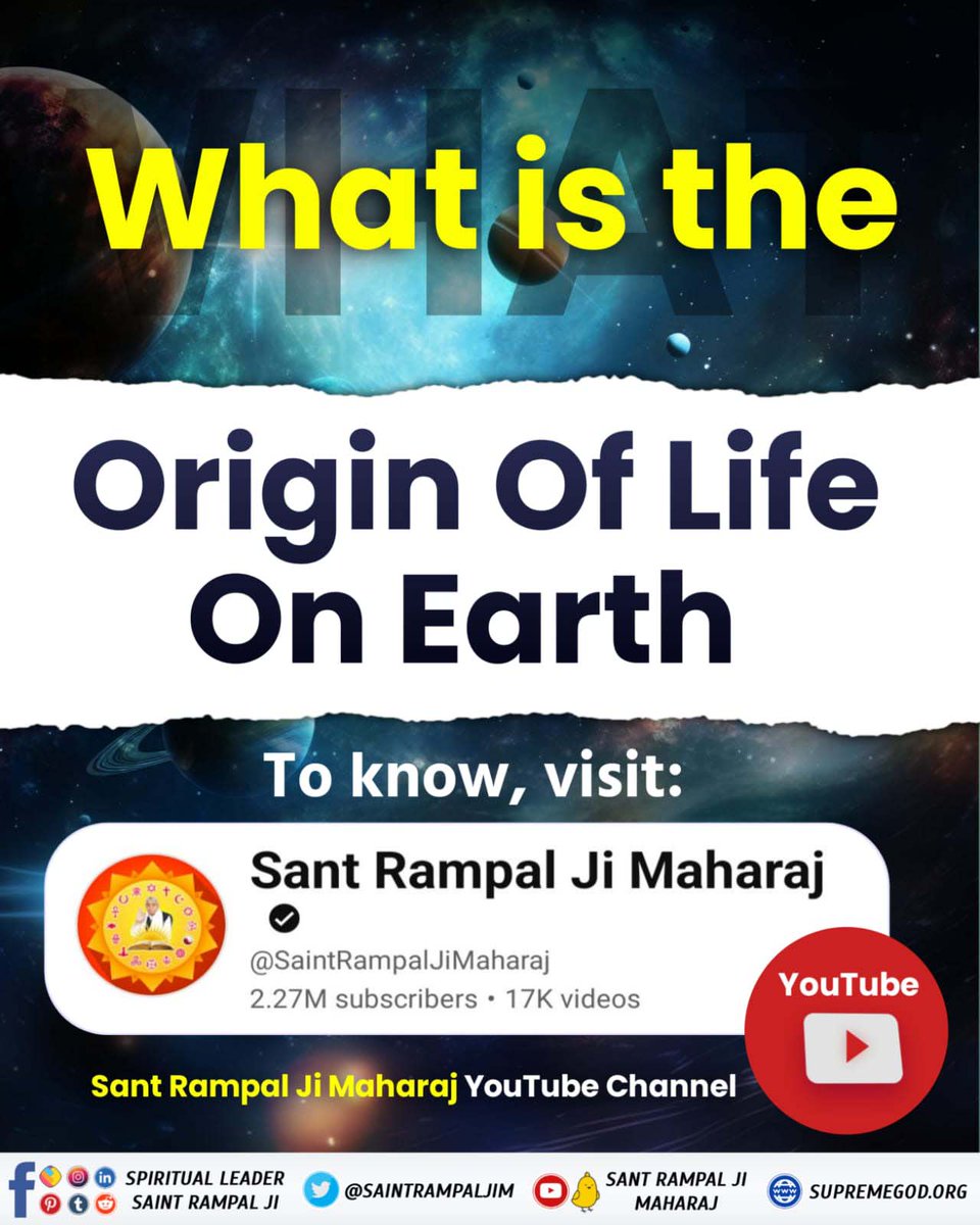 YBeekarwar's tweet photo. #SecretOf_CreationOf_Universe
What is the Origin Of Life On Earth To know, visit: Sant Rampal Ji Maharaj hh
Sant Rampal Ji Maharaj https://t.co/auPFqWYJcp