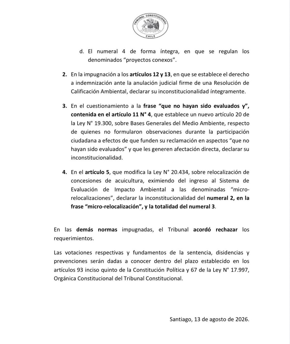 tribconst_chile's tweet photo. ⚖️ Tribunal Constitucional acogió parcialmente los requerimientos de inconstitucionalidad presentados por grupos de parlamentarios. https://t.co/E0qZvQRWey