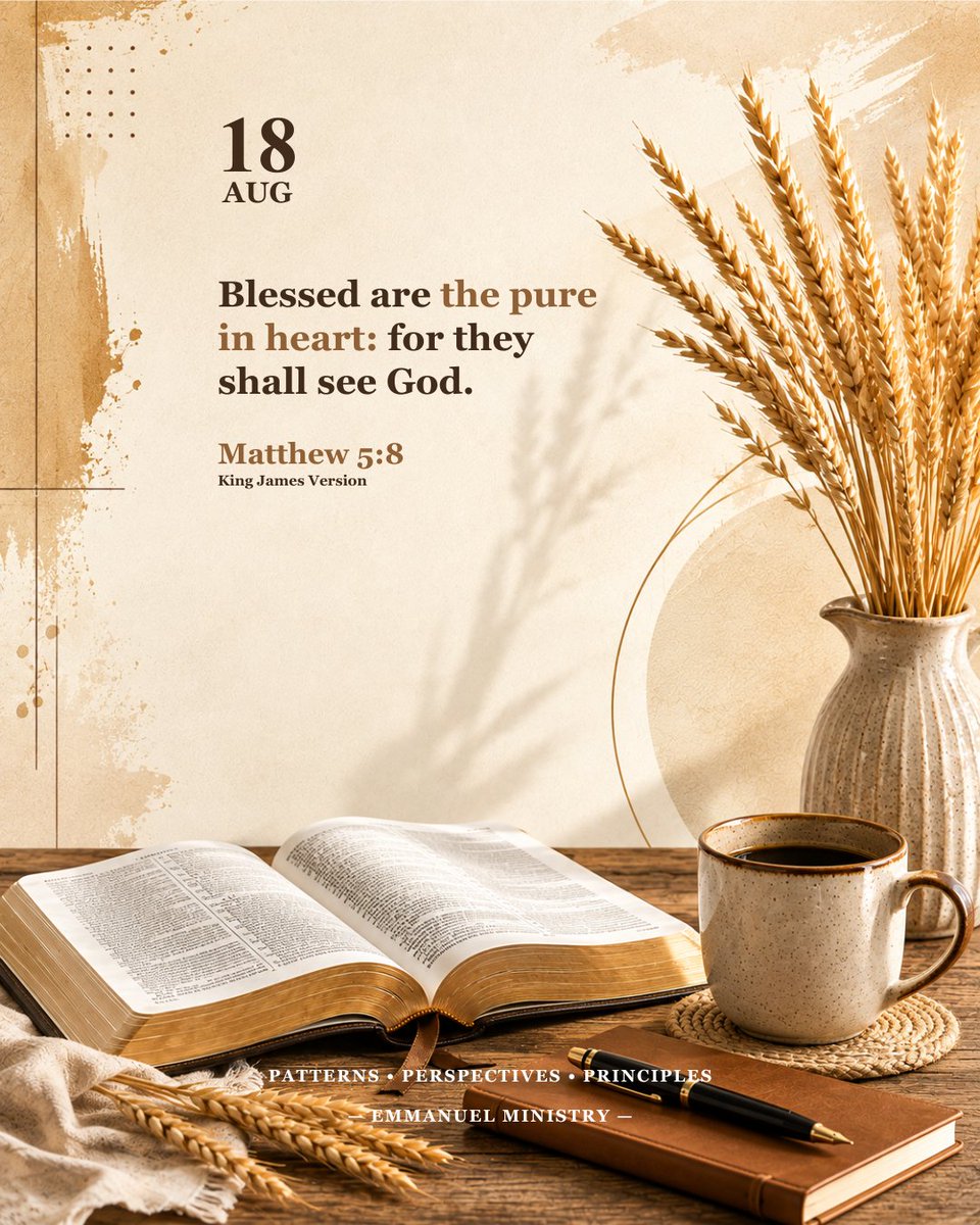 emmanuelcagara's tweet photo. Matthew 5:8 KJV
Blessed are the pure in heart: for they shall see God.
#DailyVerse #WordOfGod #PatternsPerspectivesPrinciples #EmmanuelMinistry #fyp https://t.co/Vs9Y5nEZKR