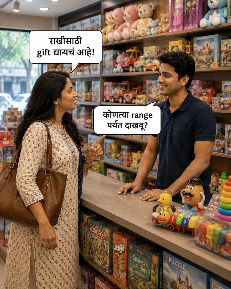 itee_akira's tweet photo. आपले सण! आपल्या भेटवस्तू! 🎁
राखी असो, भाऊबीज असो किंवा कोणताही आनंदाचा क्षण
भेटवस्तू अशी द्या, जी उघडल्यावर फक्त क्षणभर आनंद देणार नाही
तर खेळता खेळता कुतूहल जागवेल, प्रेरणा देईल आणि आपल्या मातीशी नातं जोडेल
म्हणून यंदा नेहमीची परदेशी सुपरहिरोंची खेळणी बाजूला ठेवू
१/४ https://t.co/VzLbEyYiCv