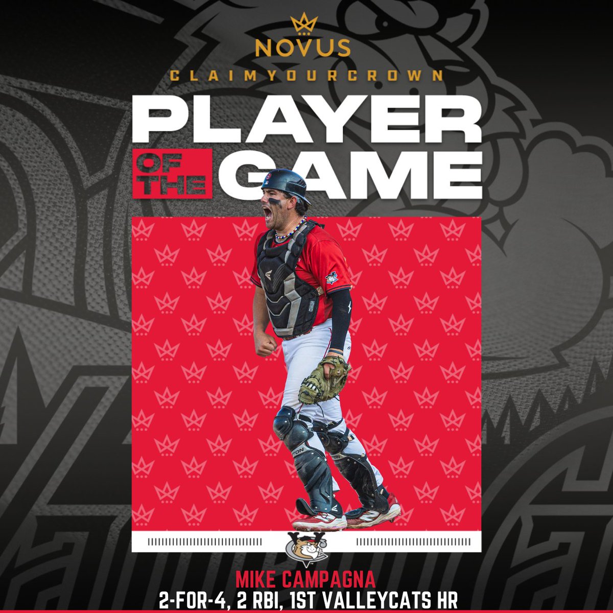ValleyCats's tweet photo. With his first ValleyCats home run Mike Campagna is the NOVUS / @novusclothingco Player of the Game! https://t.co/kcInrHGCfY