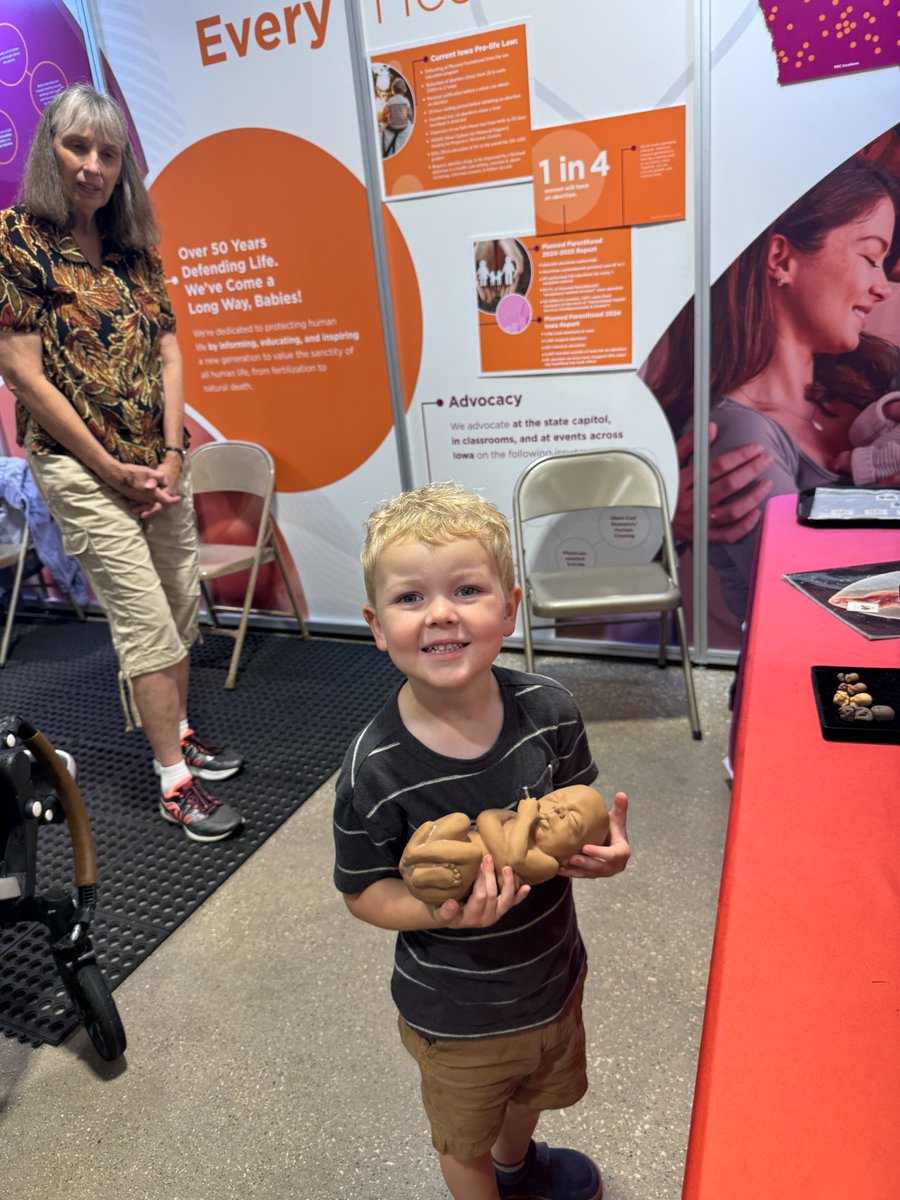 ChildnotChoice's tweet photo. We had a wonderful first day of the State Fair at our pro-life booth. The best part is always the beautiful children who come by and get their free “babies”. The free 12 week baby models are always a big hit and kids come every year to get one for their collection. https://t.co/5mWf9QPDME