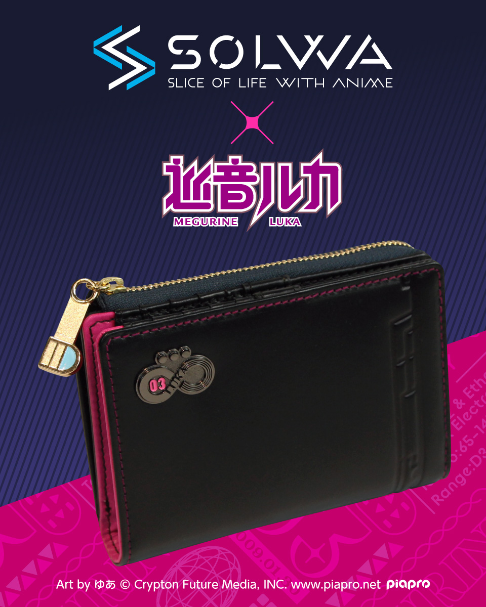 solwa9's tweet photo. 【マジカルミライ2026】情報

巡音ルカ 「本革二つ折り財布」が新登場
ルカ要素を詰め込んだクールでスタイリッシュなデザインです！

予約期間：7/22(水)12時～9/1(火)13時
発送時期：2027年2月下旬