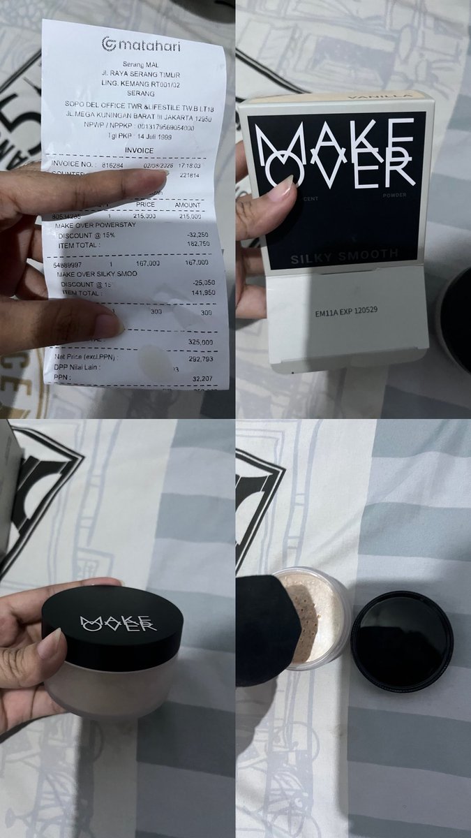 charrrrrrmine's tweet photo. wts preloved make over silky smooth translucent loose powder shade vanilla 90rb aja bisa oren, baru 1x pake puff masih bersih, beli offline di matahari, jual krn salah shade

exp 120529 https://t.co/twPrmm1jy3