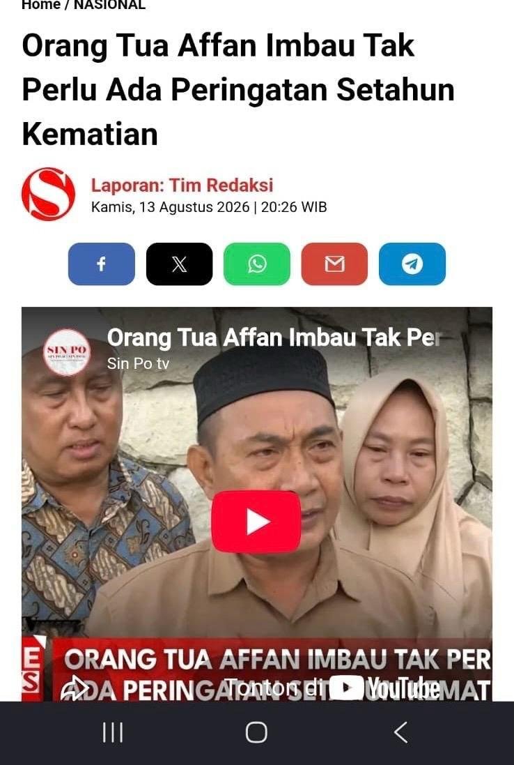 Fera_fernanda99's tweet photo. Jangan jadikan nama Affan Kurniawan sebagai bahan untuk menghidupkan kembali amarah dan kerusuhan Jangan Rayakan Duka Hormati keinginan keluarga kenang dengan tenang hentikan provokasi dan jangan biarkan luka lama menciptakan luka baru #JanganCatutAffan https://t.co/wArDzJTff8