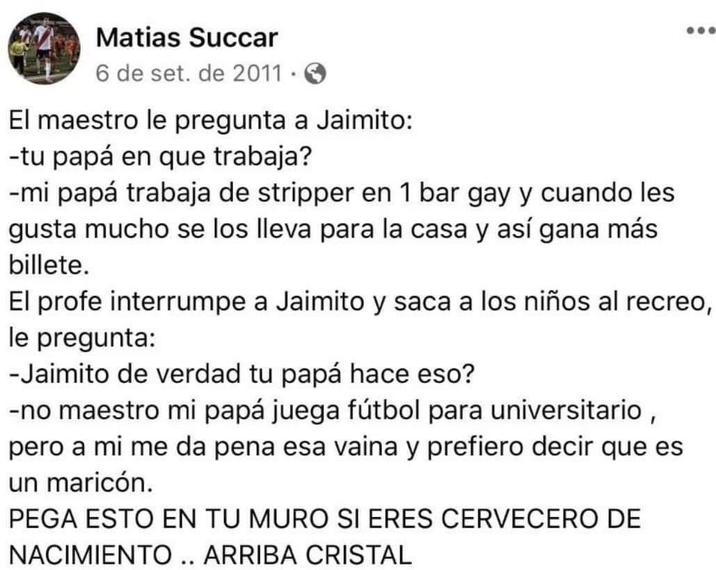 El_cervecer0's tweet photo. LUCHE Y VUELVA MATIAS

EL RIMAC SIEMPRE SERÁ TU CASA 🩵 https://t.co/KGhtiMUPTL