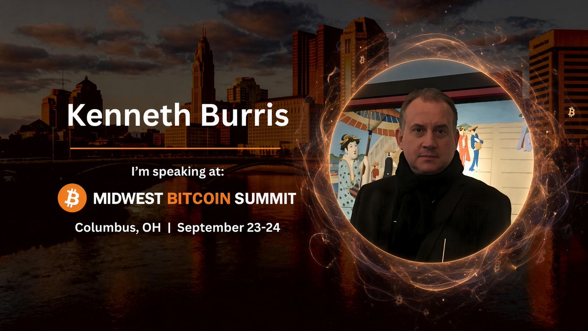 KBStudioNYC's tweet photo. Midwest Bitcoin Summit is coming up September 23–24 in Columbus, Ohio.

I’ll be joining the conversation around Bitcoin, art, culture, and what we are building beyond the technology itself.

Looking forward to seeing everyone there.

https://t.co/cbDaqnALVd

#MidwestBitcoinSummit https://t.co/Yzy1yQ4ztj