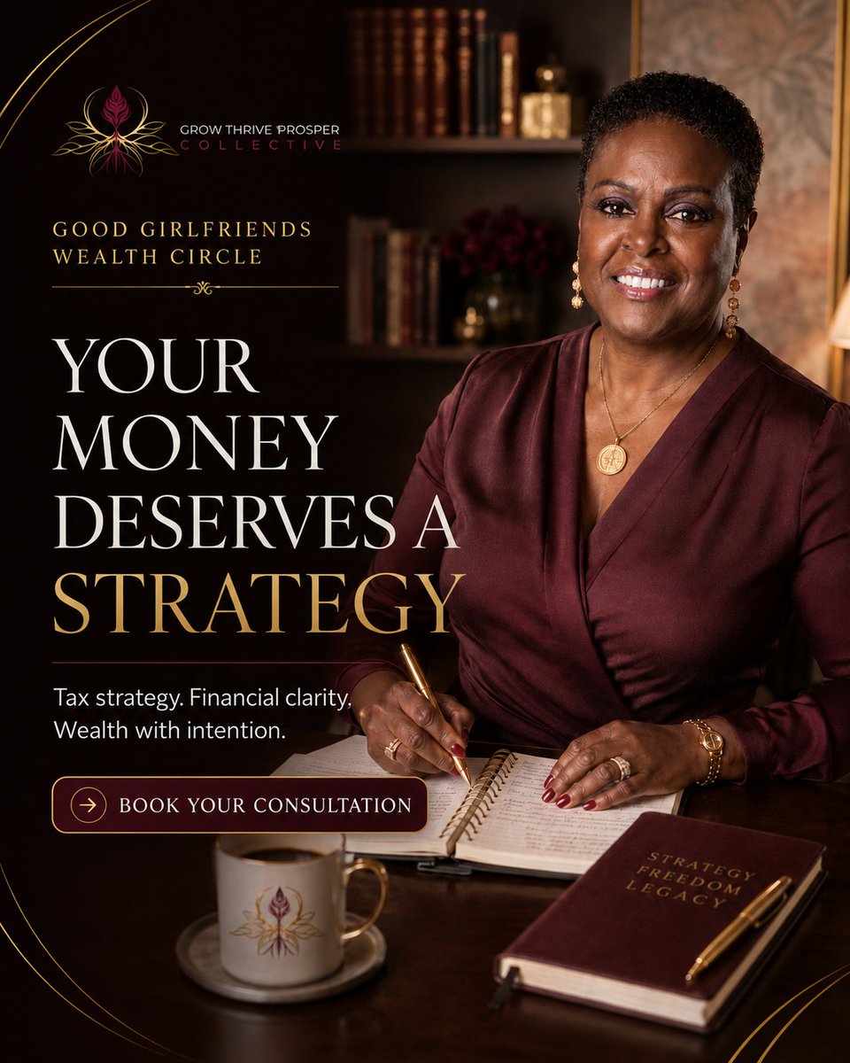AngeleenHarris's tweet photo. Good Girlfriend, making money is only part of the story.
The real question is: What are you building with it?
Tax strategy. Financial clarity. Wealth with intention.
Your money deserves a plan.
Book your free consultation ๐Link is in bio๐
#GTPC #TaxQueen #angeleenharris https://t.co/vab05xc99Q