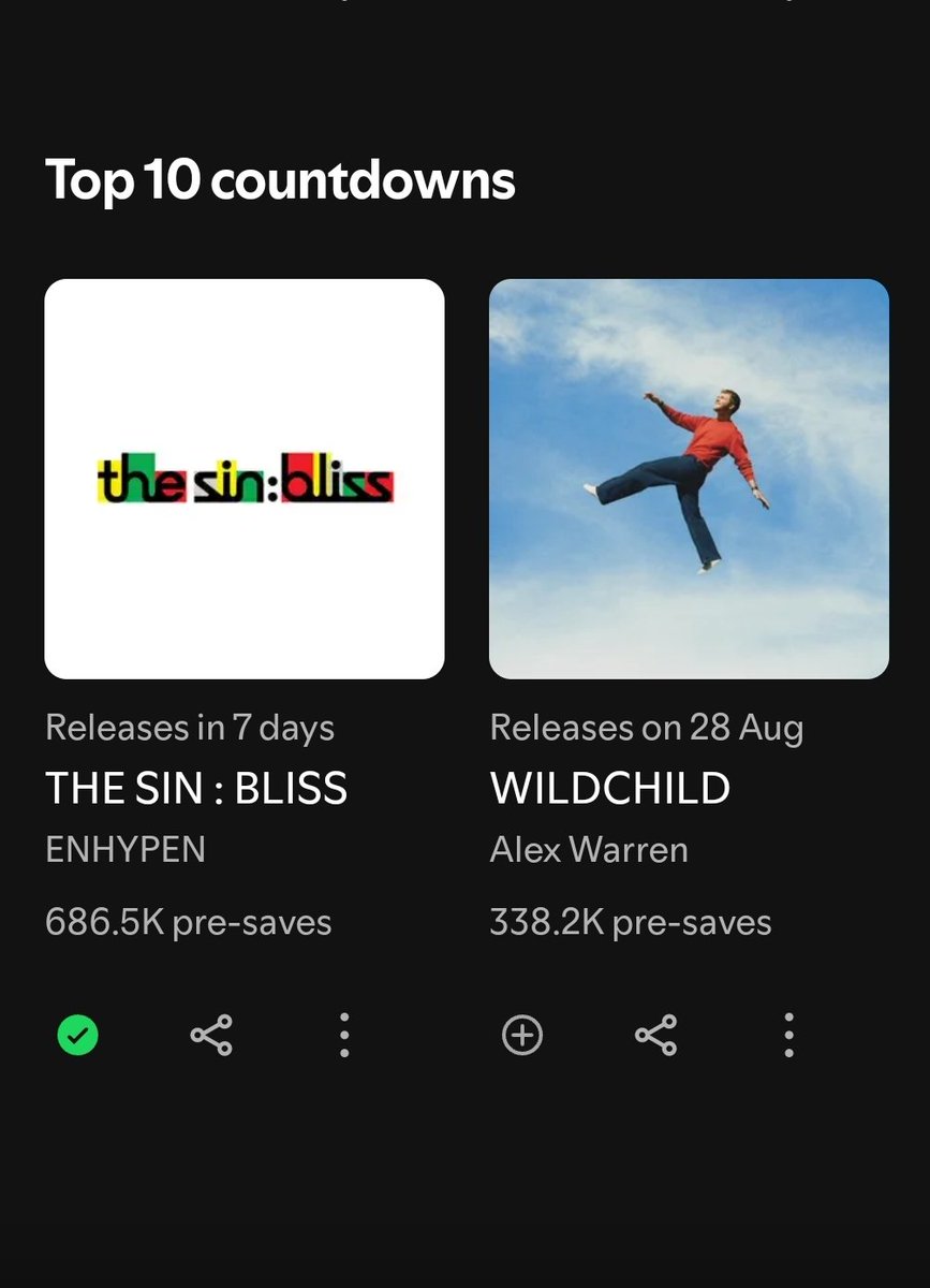 about__enhypen's tweet photo. 'THE SIN : BLISS' by ENHYPEN rises to #1 on the Spotify Global Countdowns Chart

This is the group's first ever #1 album on the chart https://t.co/ZYHDniFc7g