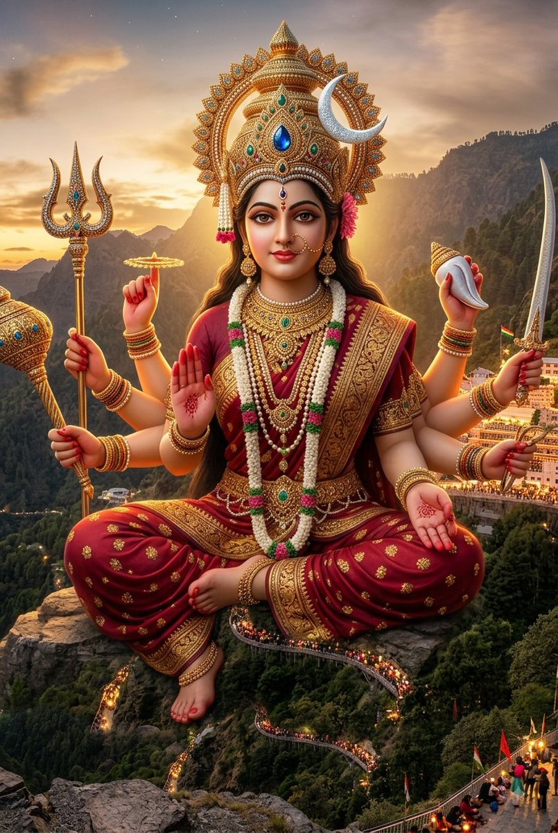 enggamitpal's tweet photo. त्रिकूट पर्वत की वादियों से मां वैष्णो देवी का यह दिव्य स्वरूप मन में असीम भक्ति और सकारात्मक ऊर्जा भर देता है। 🚩🙏✨

#GodMorningFriday #PositiveLife "वैष्णो देवी" "श्री राम" "महालक्ष्मी नमो" "जगत जननी" "श्री महालक्ष्मी"
#GoodMorningFriday https://t.co/OrDLTdkmo9