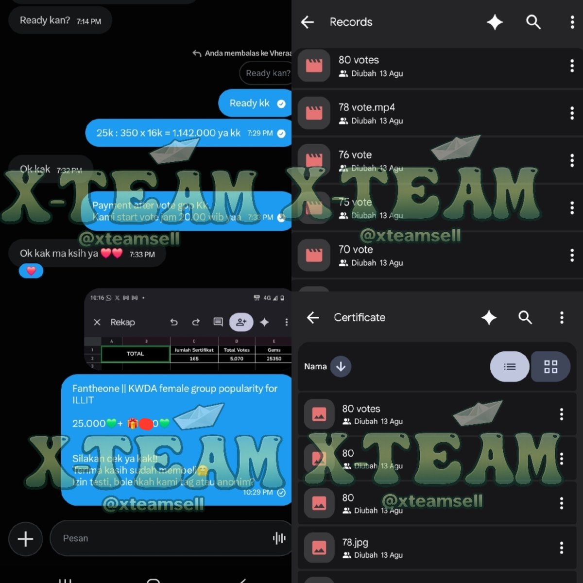 xteamsell's tweet photo. π260813 || FANTHEONE π
TERJUAL 25.000 gems π untuk #ILLIT
Di Beli oleh @ anonymous
Terima kasih atas pembelian Anda di @xteamsell dan Terima kasih banyak sudah mempercayai kamiπ€
#XTeamProof https://t.co/pCpb4qLLJj
