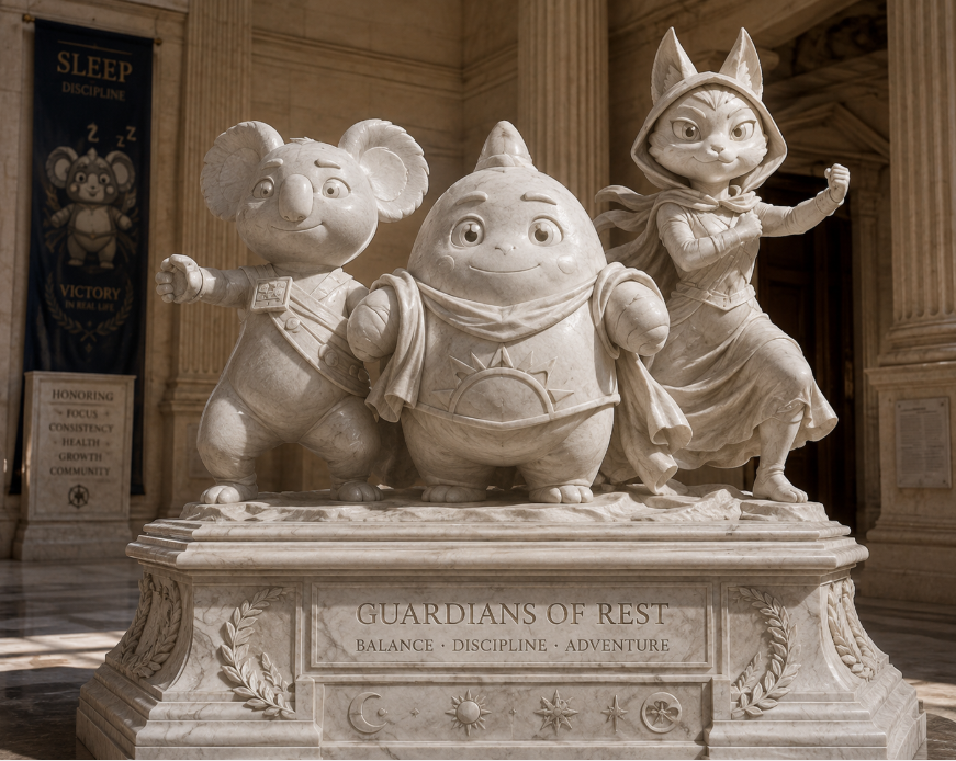 mikefern1223's tweet photo. Three guardians. One mission. ๐๏ธ
Balance. Discipline. Adventure.
From the digital world to Carrara marble โ some legends deserve to be carved in stone. ๐ฟโจ
#Sleepagotchi #SleepDiscipline #DigitalLegends #Web3 #Gaming #Community #CarvedInStone
@sleepagotchi https://t.co/NNIxJDG9LY