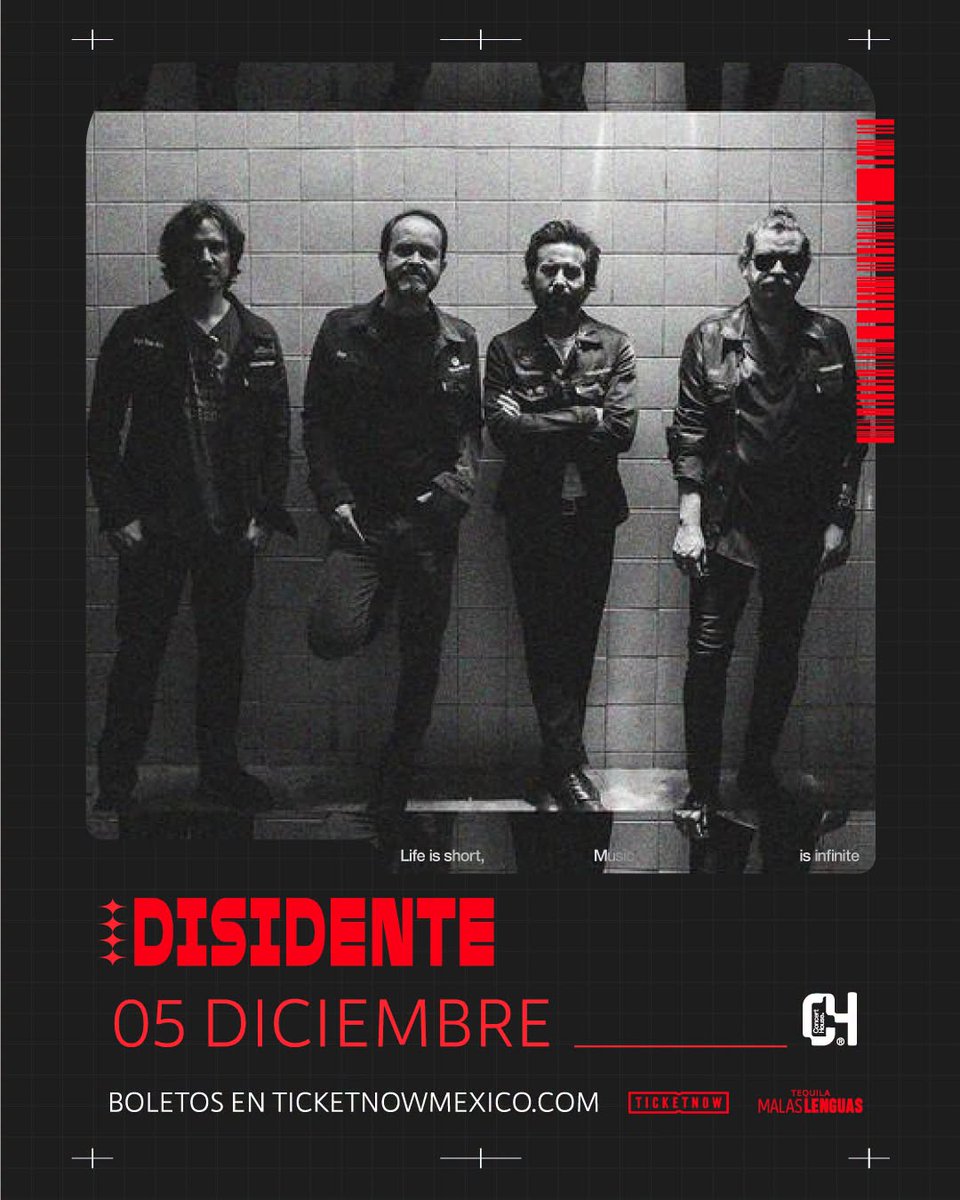 Disidenterock's tweet photo. GUADALAJARA!!!🤘 ¡Nos vemos pronto!  
5 de diciembre 2026 en @C4ConcertHouse 
Boletos aquí: https://t.co/06tCP6cSyt https://t.co/NmyX1A9LEv