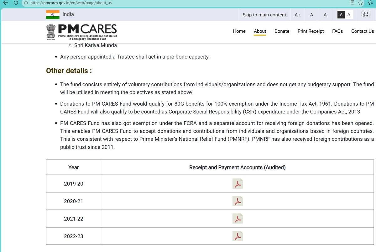 singhalamit4's tweet photo. @AshutoshRanka PM Cares Fund have been audited. You can access the details here: https://t.co/7pKpCsMCS8