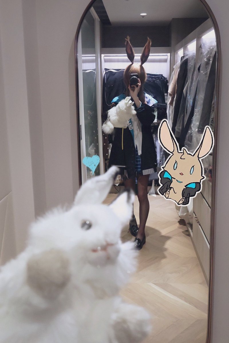 🤍🐰ウサギとウサギ🐰🩵 #アーミヤ