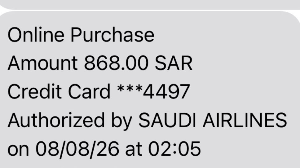 ibtesamhf's tweet photo. @Saudi_Airlines  تم سحب مبلغ 868 اون لاين عند محاولتي لتأخير ا��رحله وتم السحب ولم يتبدل الحجز الي ان زرت مكتب الخطوط وتم دفع ١١٠٠ ريال لتبديل الرحله ولم يتم استرجاع المبلغ الي الان  للتواصل 0505620078 https://t.co/bHq2CmgIO7