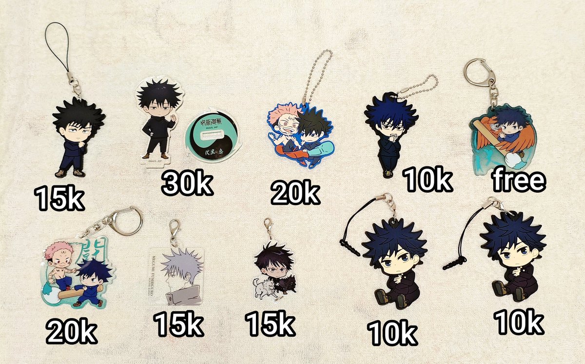 HanTuna8's tweet photo. WTS - Want to Sell 🤍

Animerch Jujutsu Kaisen (Yuji Itadori, Megumi Fushiguro, Toji Fushiguro, Haibara Yu, Ryoumen Sukuna, Inumaki Toge)

•exc admin ❌
•pembelian under 20k minimal 2 pcs
•dom JKT
•bisa splitpay oren 🍊 
•link oren dm

#warungjjk #warunganime #zonajajan https://t.co/mqG4Zc7MiT