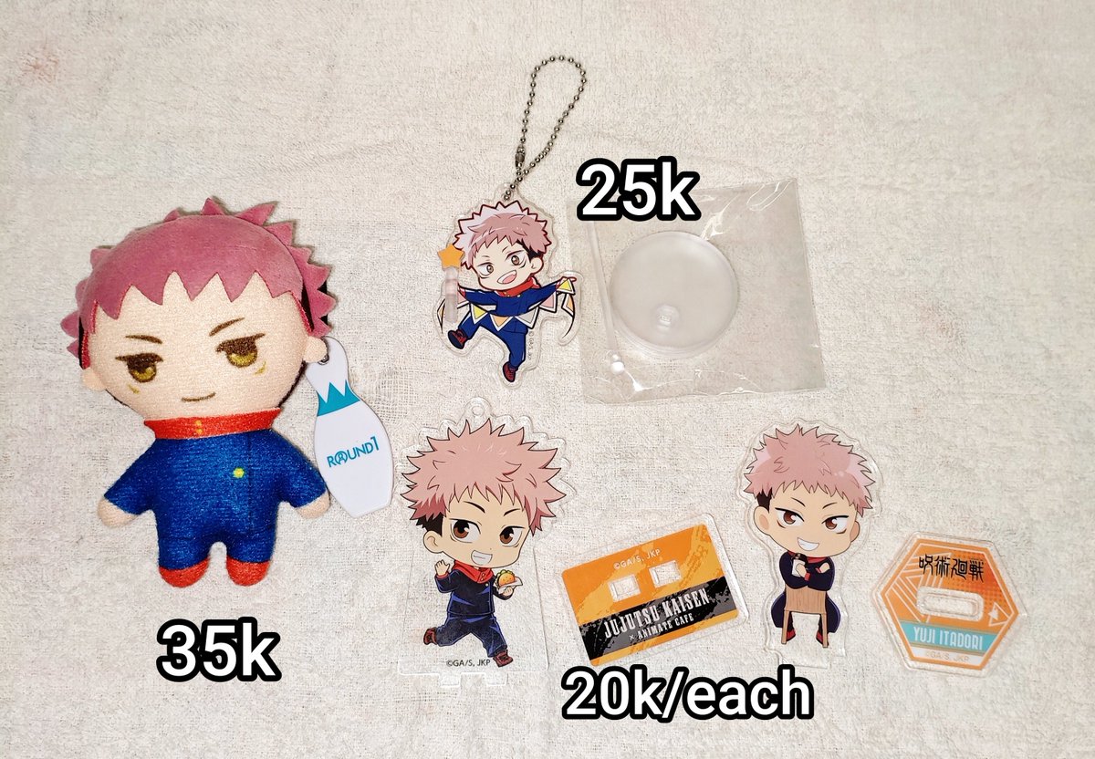 HanTuna8's tweet photo. WTS - Want to Sell 🤍

Animerch Jujutsu Kaisen (Yuji Itadori, Megumi Fushiguro, Toji Fushiguro, Haibara Yu, Ryoumen Sukuna, Inumaki Toge)

•exc admin ❌
•pembelian under 20k minimal 2 pcs
•dom JKT
•bisa splitpay oren 🍊 
•link oren dm

#warungjjk #warunganime #zonajajan https://t.co/mqG4Zc7MiT