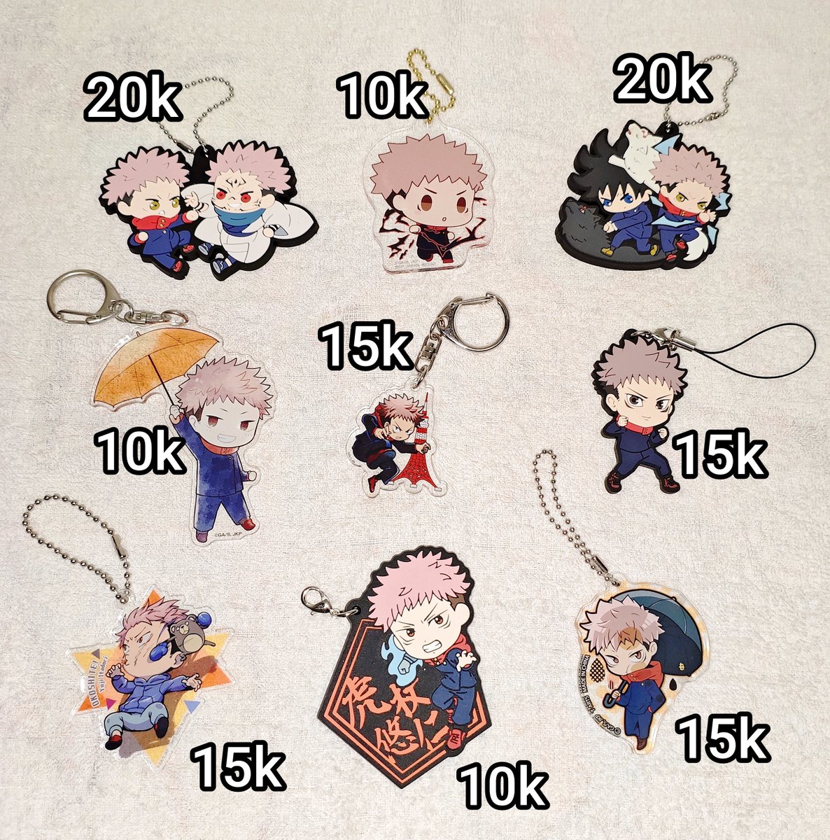 HanTuna8's tweet photo. WTS - Want to Sell 🤍

Animerch Jujutsu Kaisen (Yuji Itadori, Megumi Fushiguro, Toji Fushiguro, Haibara Yu, Ryoumen Sukuna, Inumaki Toge)

•exc admin ❌
•pembelian under 20k minimal 2 pcs
•dom JKT
•bisa splitpay oren 🍊 
•link oren dm

#warungjjk #warunganime #zonajajan https://t.co/mqG4Zc7MiT