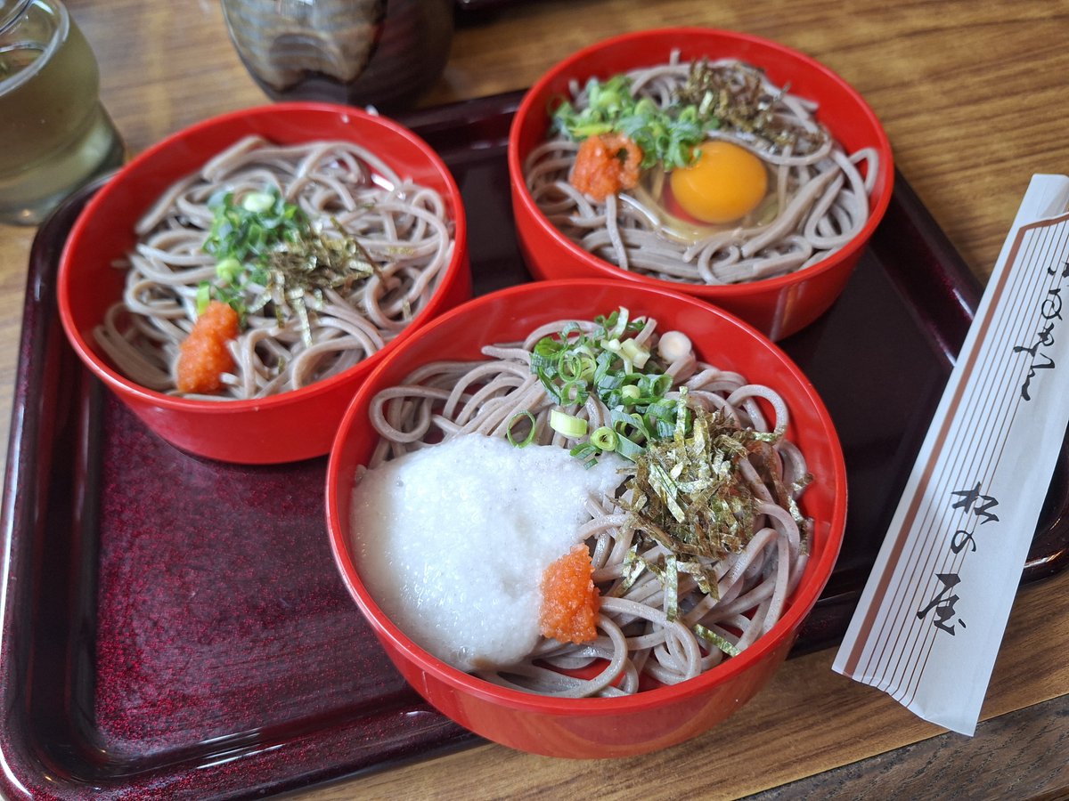 _1183's tweet photo. 旅行4日目のお昼ごはんは島根の出雲で𐂐𖥣

【出雲そば  松の屋】

三色そばを！
歯ごたえあって美味しかったーー！ごちそうさまでした😋

⋆*

⋆* https://t.co/nwZwy9WmzH