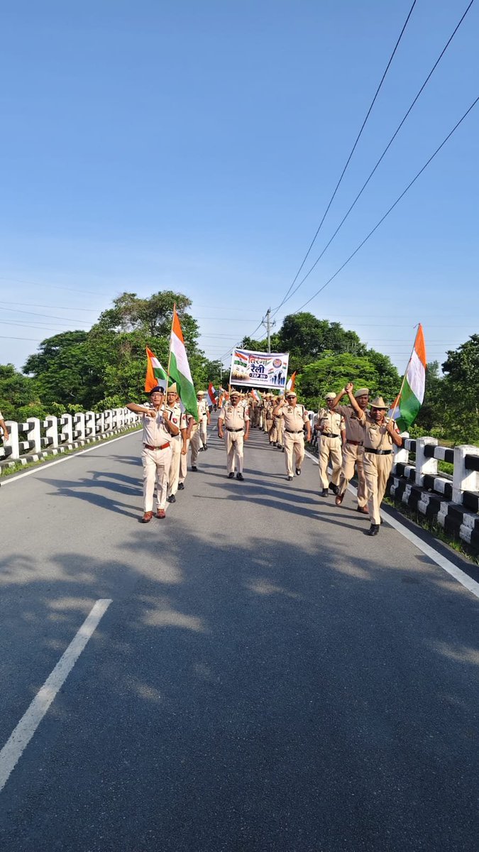 7thapbn's tweet photo. Today, on 14/08/2026, a Road March carrying the National Flag, in connection with the ‘Har Ghar Tiranga’ campaign, was organised by all ranks of 7th A.P. Battalion personnel in view of the upcoming 80th Independence Day, 2026. 
@assampolice 
@DGPAssamPolice 
@7thapbn https://t.co/GyVScnrAZ6