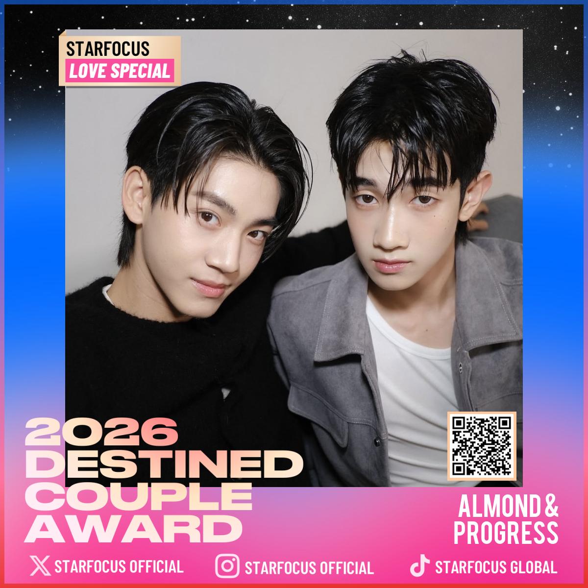 starfocusglobal's tweet photo. ❤STARFOCUS LOVE SPECIAL❤️

🎉Congrats Almond&amp;Progress - Top 50 Nominees for the 2026 Destined Couple Award!

Vote for the couple written by destiny.

🔗https://t.co/iAROnr0q0X
📆Voting Time: 2026.08.11 - 08.28 (BKK) 

#STARFOCUS #AlmondProgress 
@AlmondProgresBR @AMPG_OURLOVE https://t.co/6VeL9YiFc3