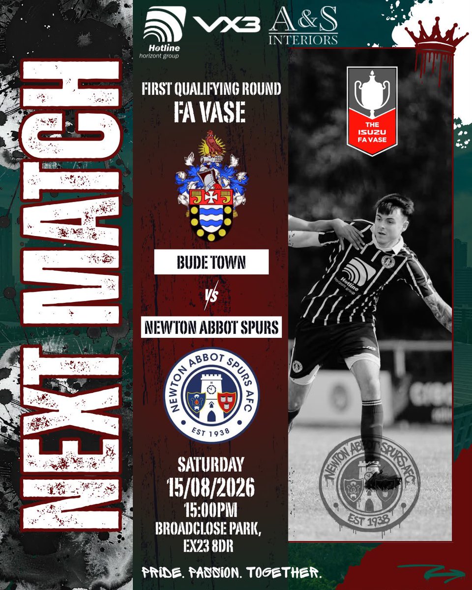 NewtonSpurs's tweet photo. ⚽️🔵FIRST TEAM FIXTURE🔵⚽️

📆 Saturday 15th August
🆚 @BudeFc (A)
🏆 @IsuzuFAVase 1st Qualifying Round
🏟 Broadclose Park
⏰ 15:00 Kick Off
🚎 Departing the Rec at 11:00

@HotlineFencing 
@ASInteriors_ 
@VX3apparel 

#COYS💙⚽️ https://t.co/jS7krfrNCM