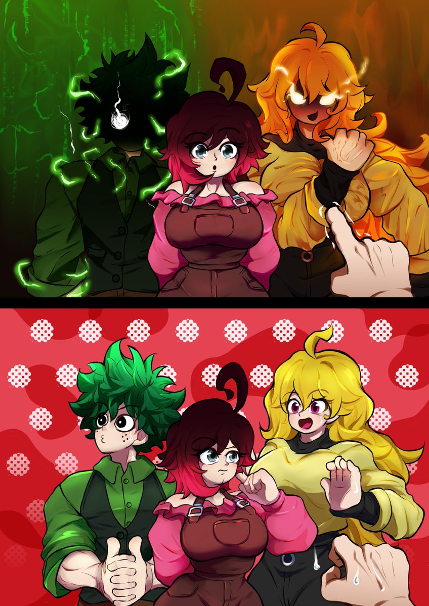 DrawE02's tweet photo. D-Detras de ti 🥶🥶 // B-Behind you 🥶🥶

ES: Ruby tiene mucha protección
EN: Ruby has a lot of protection 

#RWBYfanart #BNHAfanart #Deku #IzukuMidoriya x #RubyRose #YangXiaoLong https://t.co/JUKfPui6DV