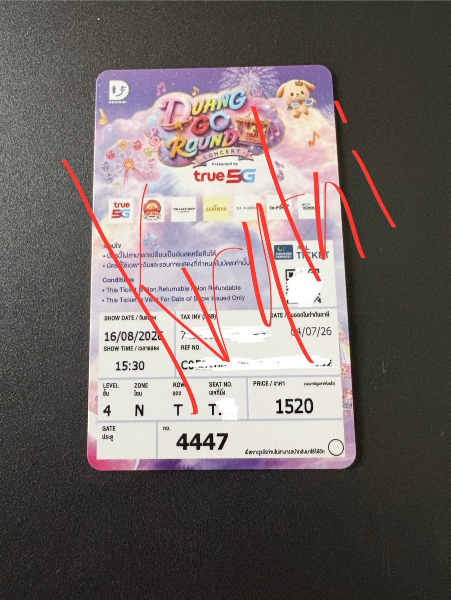 Idontcare53's tweet photo. ปล่อยบัตร #DuangGoRoundConcert
👉 รอบอาทิตย์ที่ 16 ❗️ราคาอัพแรง❗️
โซน N (1500) = 1ใบ ✅ว่าง
BTS สำโรง-ห้าแยก / เมกาบางนา
📞 0653302907 แอดไลน์ได้
#เจอด้วงที่อิมแพคนะเธอ https://t.co/LL7acaBb3Z