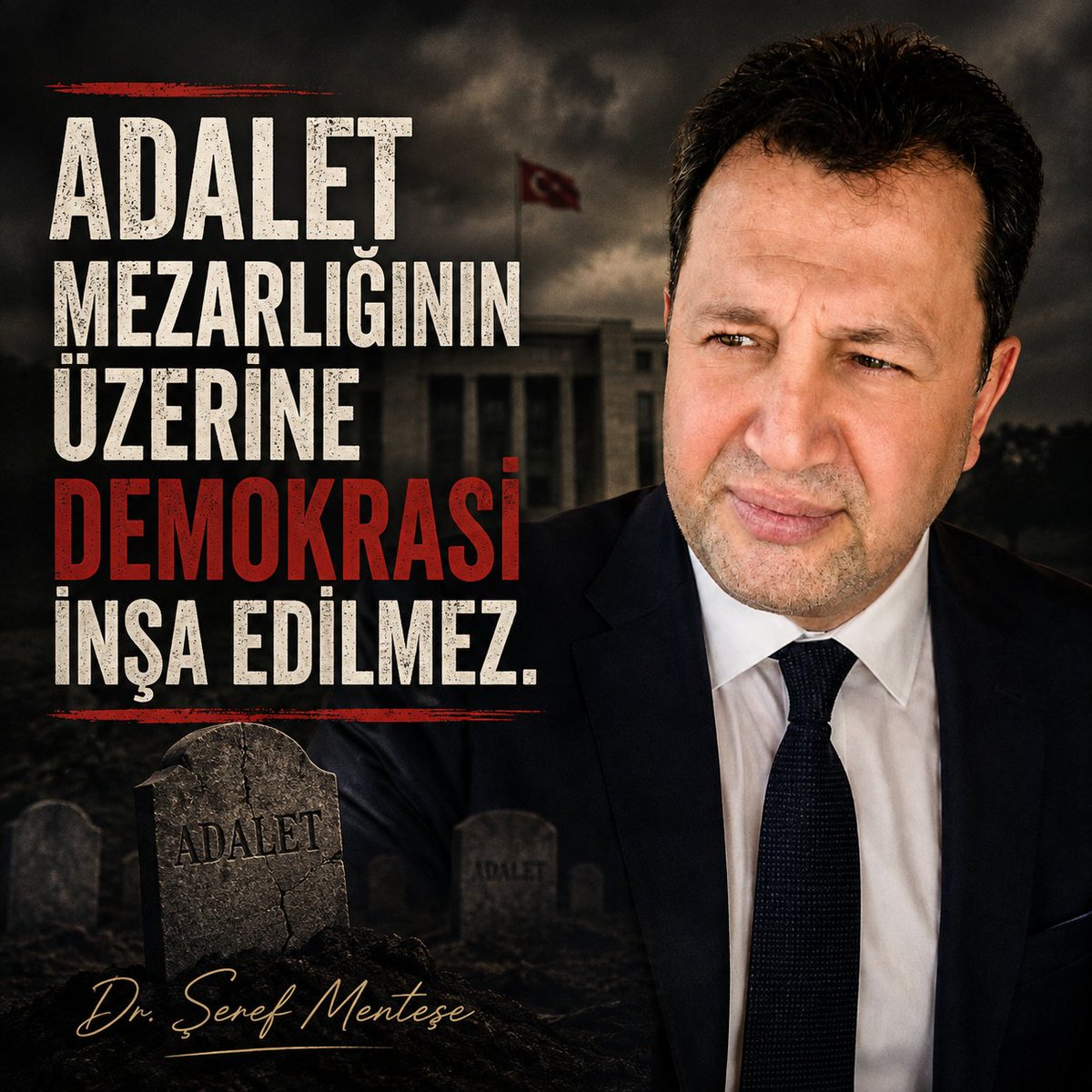 dr_seref's tweet photo. ADALET MEZARLIĞININ ÜZERİNE DEMOKRASİ İNŞA EDİLMEZ!

“Terörsüz Türkiye”, “açılım” ya da “çerçeve yasa”…

Adı ne olursa olsun; adalet kişiye, gruba veya siyasi ihtiyaca göre biçilemez. Terzi usulü adalet, adalet değildir.

Hukuk birileri için esnetilip, birileri için sertleştiriliyorsa orada hukuk devleti yara alır.

Barışa da, toplumsal uzlaşmaya da ihtiyacımız var.
Ama bunların temeli istisnasız ve ayrıcalıksız adalet olmak zorundadır.

Çünkü adaletin mezarı üzerine ne demokrasi kurulur ne de hukuk devleti inşa edilir.

Dr. Şeref Menteşe