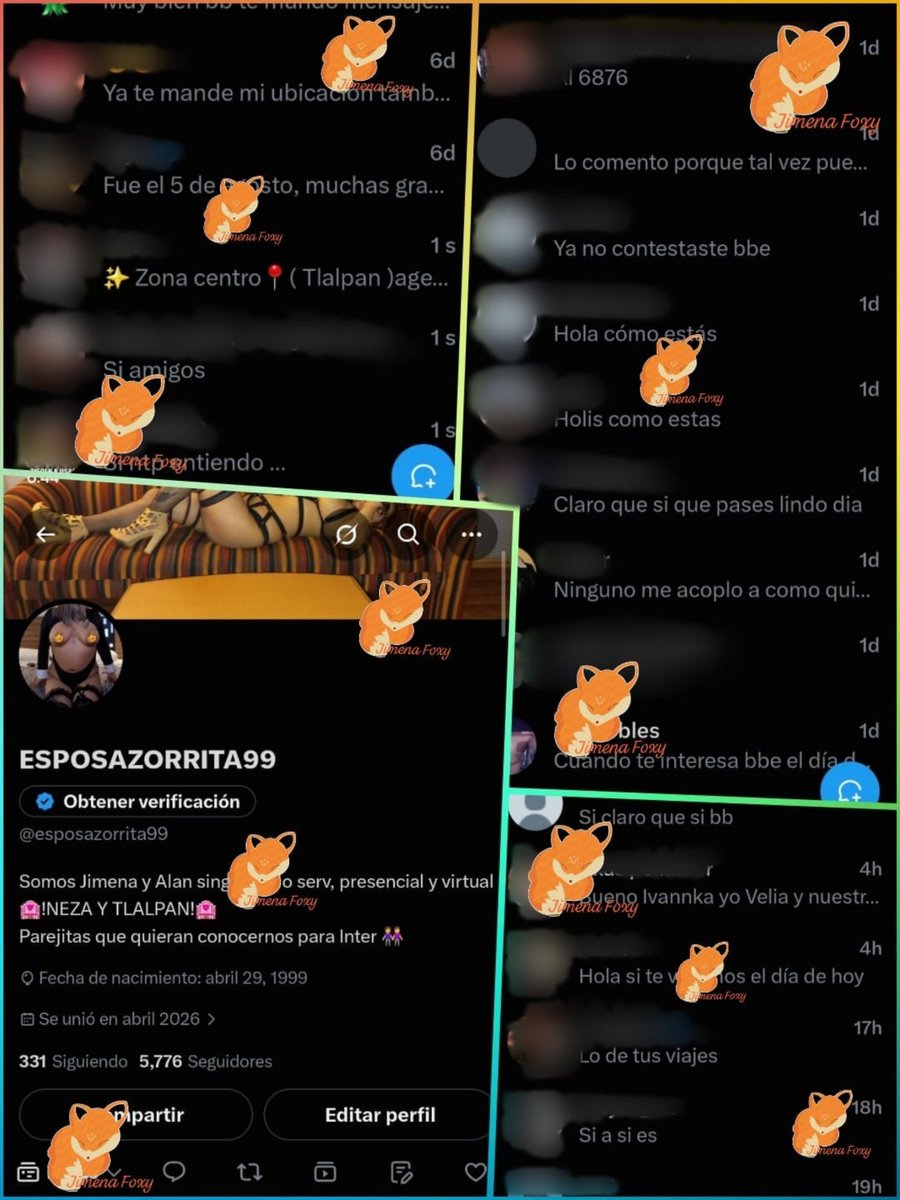 Esposazorrita92's tweet photo. ✨ Hola mis Zorritos 🦊 aqui reportando lo susedido hace algunas horas atrás, vamos de nuevo mis dnamics van a cambiar un poco pero mi sev seguirá siendo el mismo y habrá más dinamicas 🤭 nuevas 
A quien algunas fotos de mi cuenta antrior 😈 https://t.co/BXYoHXvNYy
