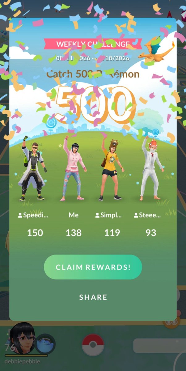 debbiepebble's tweet photo. @SpeediestChief2 @TheZzweilous @pogo_ash He didn’t want to be called out this week 😂😂 Thanks @SpeediestChief2 for the carry! 🥳 https://t.co/IFRcJ8edKN