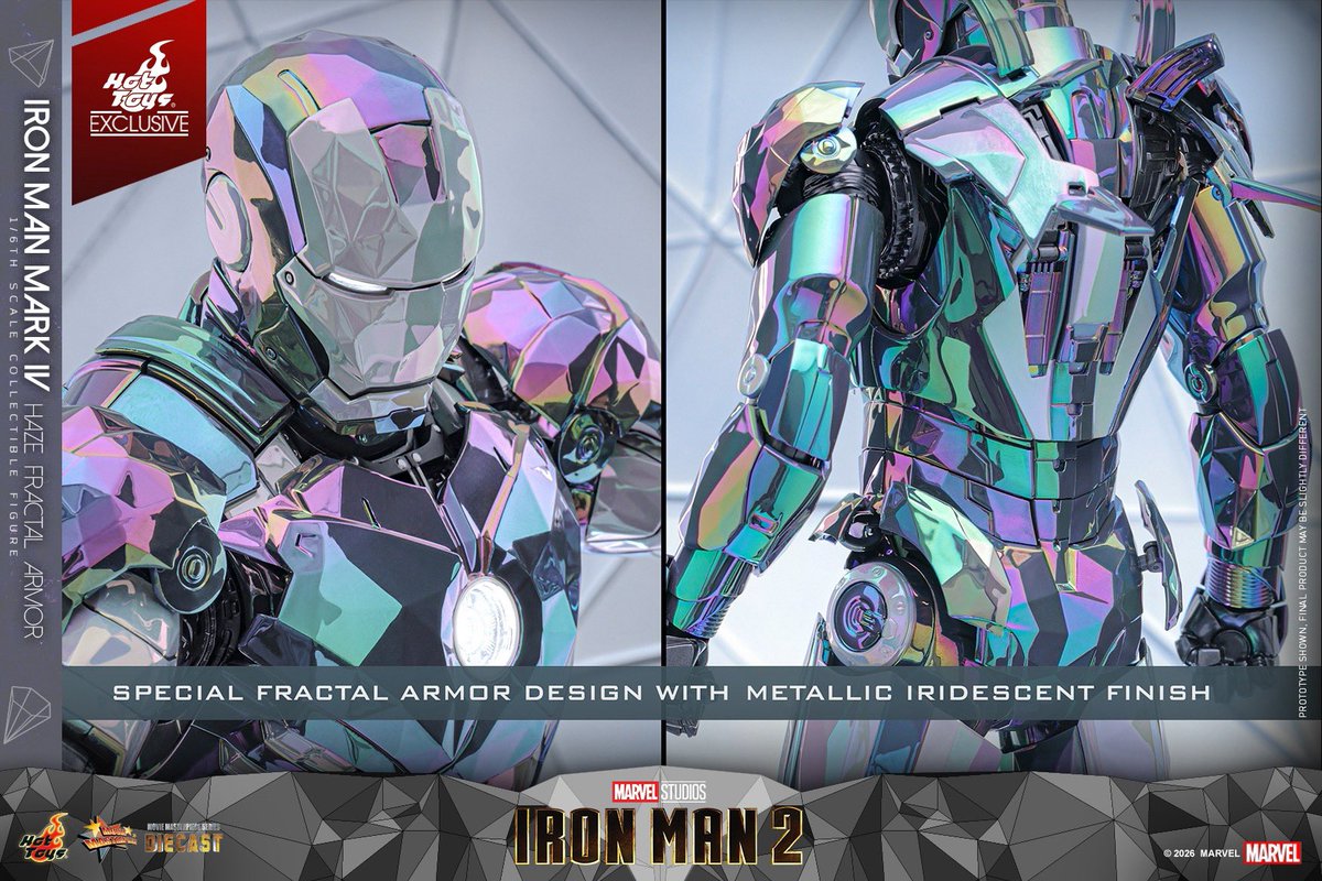 hottoys_japan's tweet photo. 【新製品発表】
HOT TOYS SUMMER 2026 SHOWCASE限定！
【ムービー・マスターピース DIECAST】『アイアンマン2』1/6スケールフィギュア　アイアンマン・マーク4（ヘイズプリズム・アーマー）
2026年8月発売！
https://t.co/jhAm7GvVI1

#ホットトイズ #マーベル #アイアンマン #アイアンマン2 #HotToysCollectibles