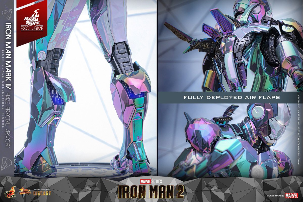 hottoys_japan's tweet photo. 【新製品発表】
HOT TOYS SUMMER 2026 SHOWCASE限定！
【ムービー・マスターピース DIECAST】『アイアンマン2』1/6スケールフィギュア　アイアンマン・マーク4（ヘイズプリズム・アーマー）
2026年8月発売！
https://t.co/jhAm7GvVI1

#ホットトイズ #マーベル #アイアンマン #アイアンマン2 #HotToysCollectibles