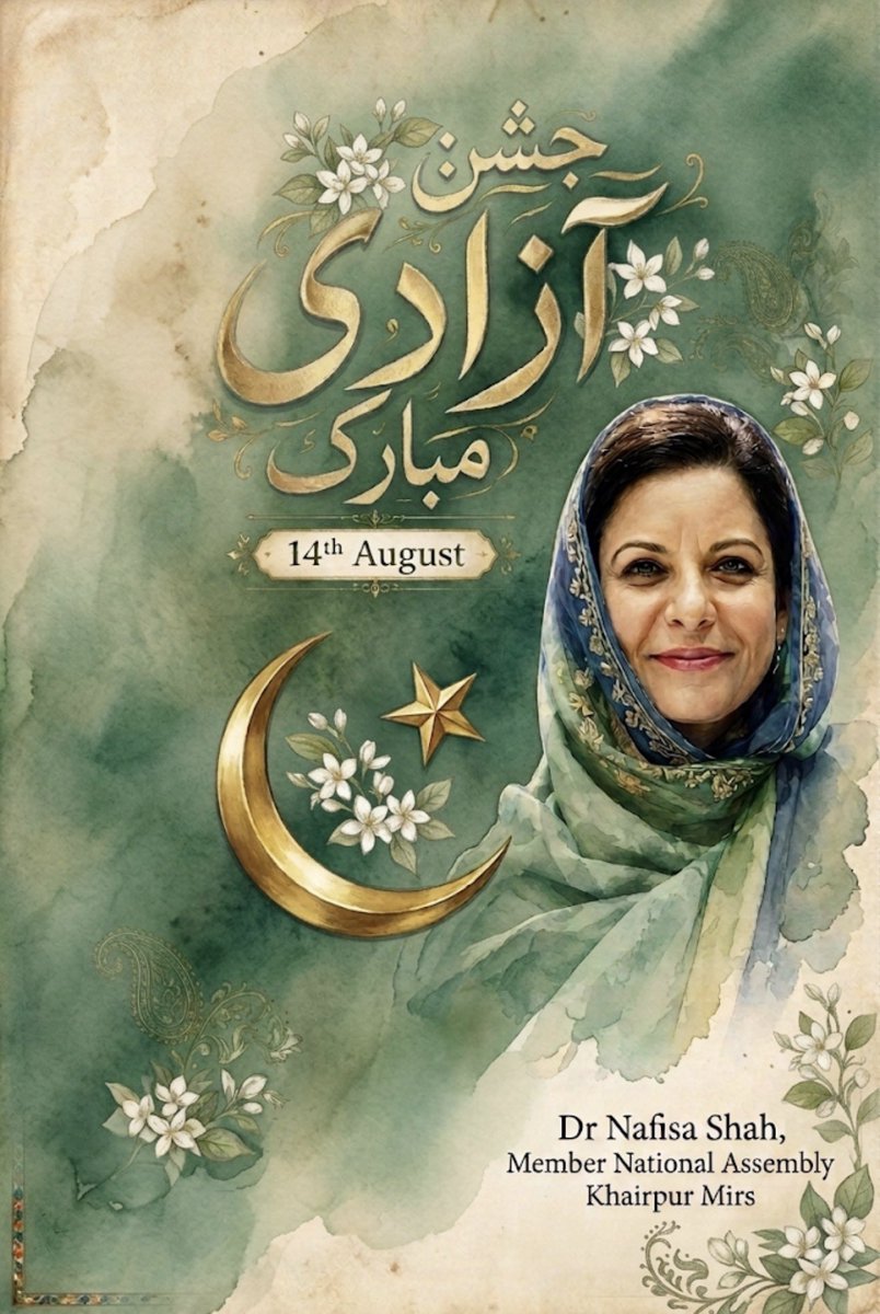 ShahNafisa's tweet photo. تمام اہلِ وطن کو جشنِ آزادی مبارک! 🇵🇰
آج خوشیاں مناتے ��وئے ذرا یہ بھی سوچیں کہ حقیقی آزادی کیا ہے۔ آزادی صرف ای�� تاریخی لمحہ  نہیں، بلکہ انصاف، مساوات، احترام اور ہر شہری کے بنیادی حقوق کی ضمانت کا نام ہے۔
پاکستان اس وقت مضبوط ہوگا جب ہم اختلافات سے بالاتر ہو کر ایک دوسرے کو قبول کریں، آئین کی پاسداری کریں، اور ایسا معاشرہ بنائیں جہاں ہر آواز سنی جائے اور ہر شہری خود کو محفوظ محسوس کرے۔
آئیے اپنے بزرگوں کی قربانیوں کو یاد رکھتے ہوئے ایک زیادہ منصفانہ، متحد اور پُرامن  پاکستان کی تعمیر کا عزم کریں۔
#PakistanZindabad
#14thAugust
#JashneAzadiMubarak
