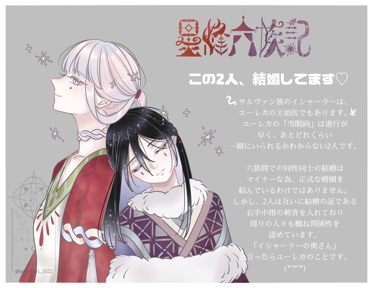 usuakari_1022's tweet photo. 最近描いた民族風うちよそ(うちうち)を並べたかったやつです☺️
 #一次創作祭り夏の陣2026 https://t.co/nEe5rjLg5M
